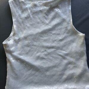 Elegant White Sequin Women's Top